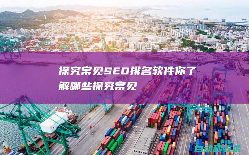 探究常見SEO排名軟件 - 你了解哪些 (探究常見材料在水中的沉浮實驗)