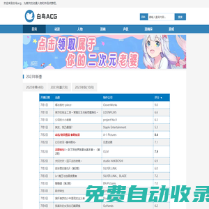 二次元動漫推薦 - 白鳥ACG